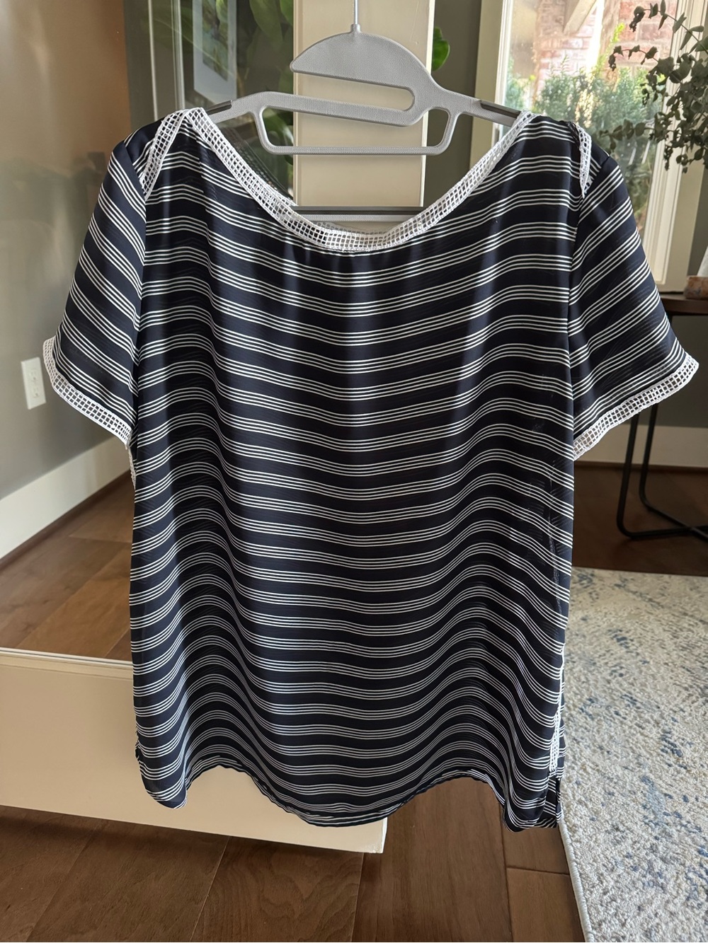 LOFTStriped Navy and White Short Sleeve Women's Top